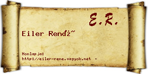 Eiler René névjegykártya